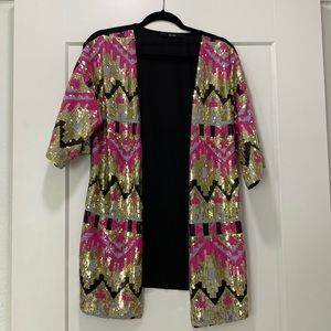 Ella Blue Sequin Kimono